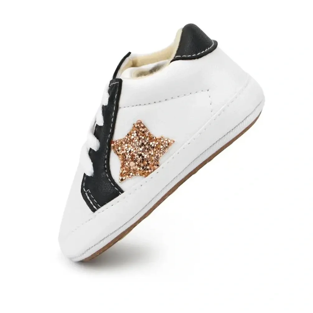 Adorable sequin star infant sneakers